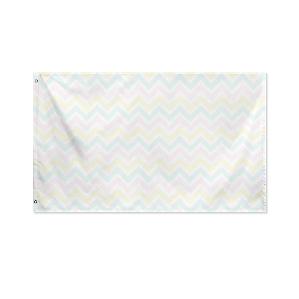 Pastel Chevron Pattern Print Polyester Flag