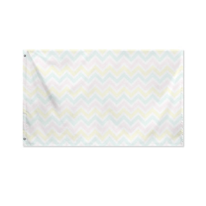 Pastel Chevron Pattern Print Polyester Flag