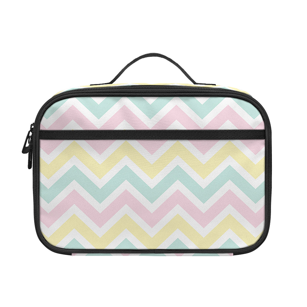 Pastel Chevron Pattern Print Portable Lunch Bag