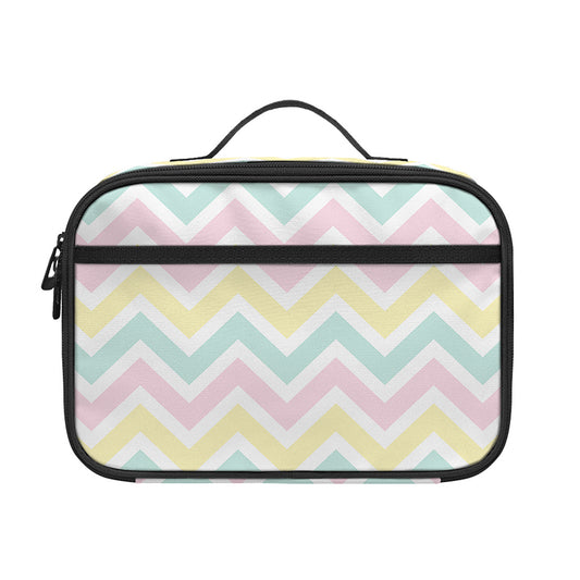 Pastel Chevron Pattern Print Portable Lunch Bag