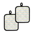 Pastel Chevron Pattern Print Pot Holders