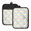 Pastel Chevron Pattern Print Pot Holders With Pocket