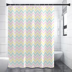 Pastel Chevron Pattern Print Premium Shower Curtain