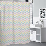 Pastel Chevron Pattern Print Premium Shower Curtain