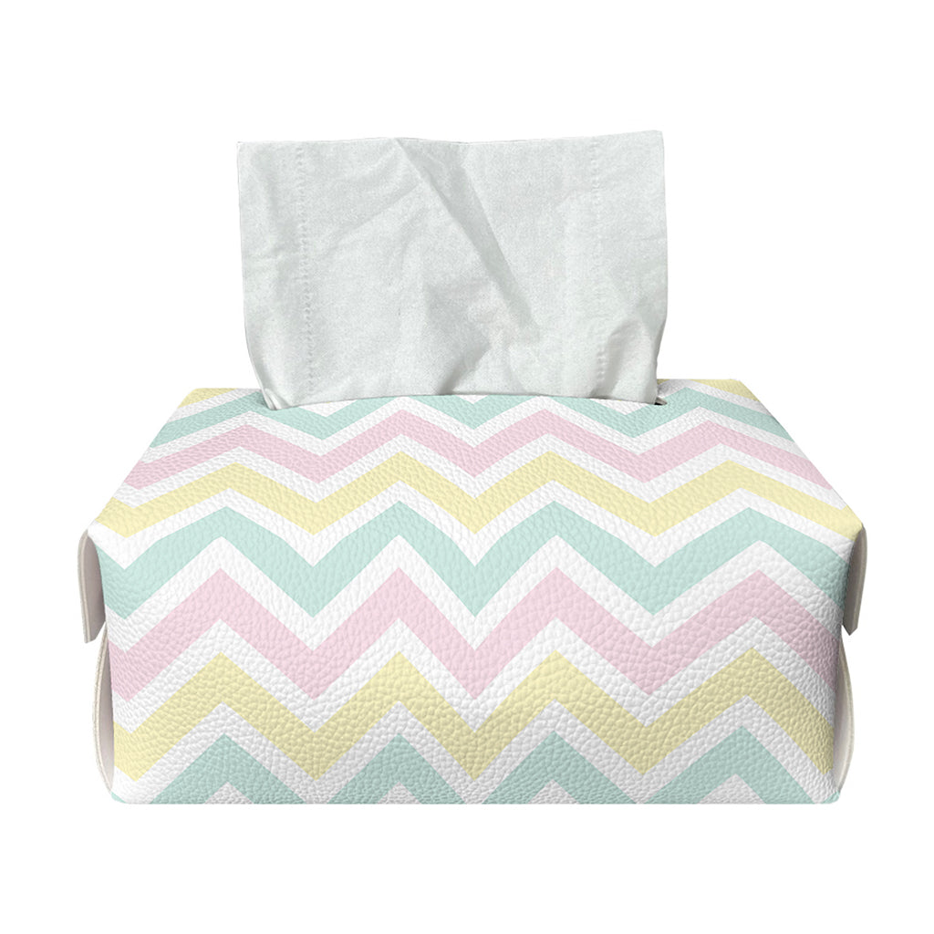 Pastel Chevron Pattern Print Rectangle Tissue Box Cover