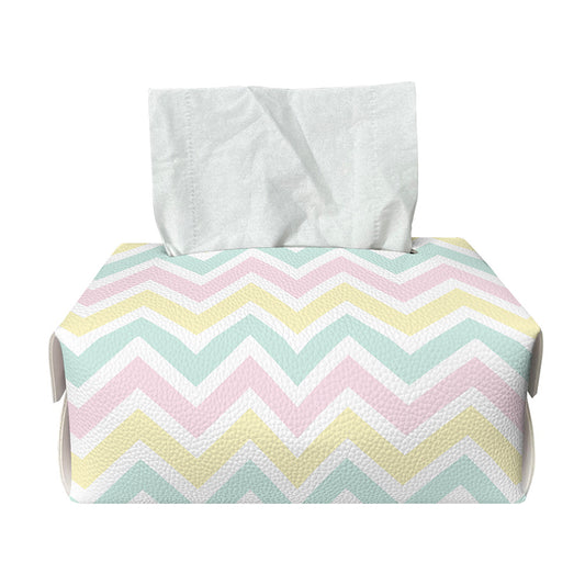Pastel Chevron Pattern Print Rectangle Tissue Box Cover