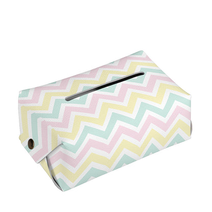 Pastel Chevron Pattern Print Rectangle Tissue Box Cover
