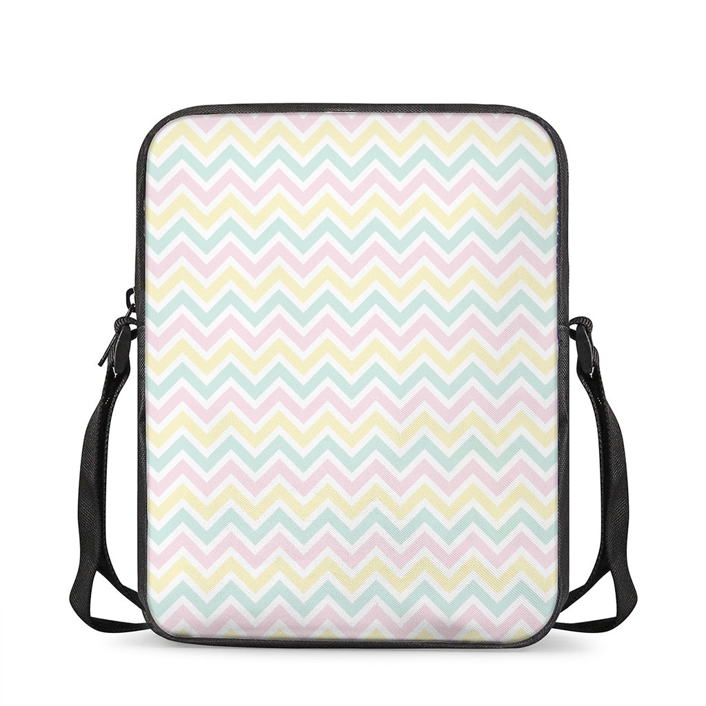 Pastel Chevron Pattern Print Rectangular Crossbody Bag