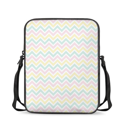 Pastel Chevron Pattern Print Rectangular Crossbody Bag