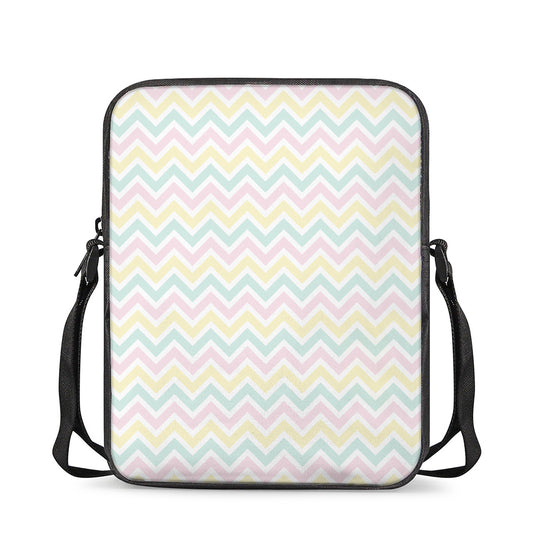 Pastel Chevron Pattern Print Rectangular Crossbody Bag