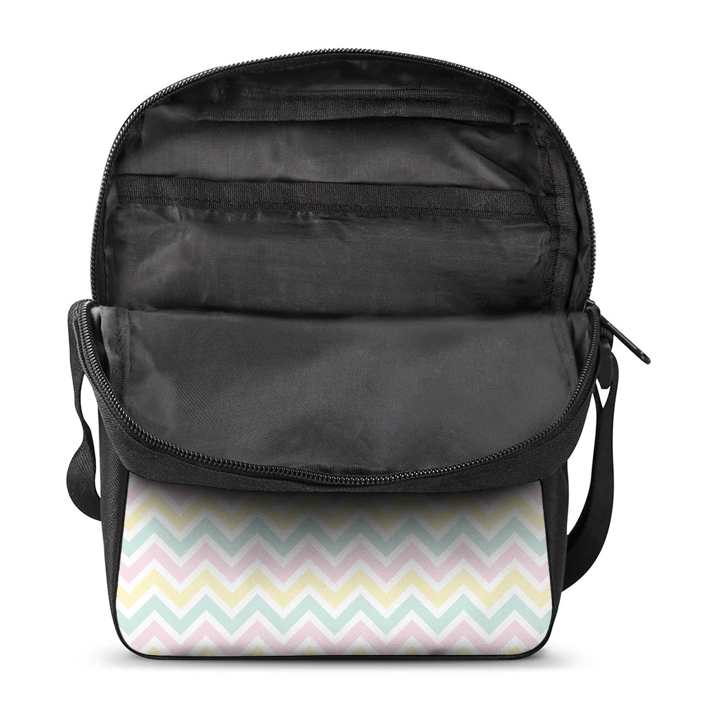 Pastel Chevron Pattern Print Rectangular Crossbody Bag