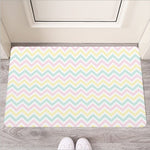 Pastel Chevron Pattern Print Rubber Doormat