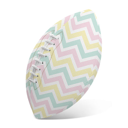 Pastel Chevron Pattern Print Rugby Ball