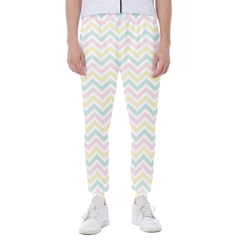 Pastel Chevron Pattern Print Scuba Joggers