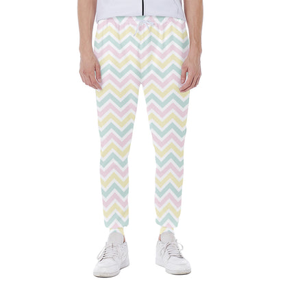 Pastel Chevron Pattern Print Scuba Joggers