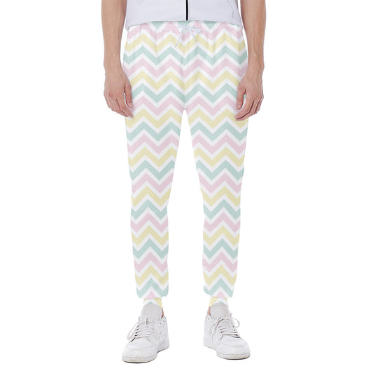 Pastel Chevron Pattern Print Scuba Joggers