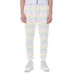 Pastel Chevron Pattern Print Scuba Joggers