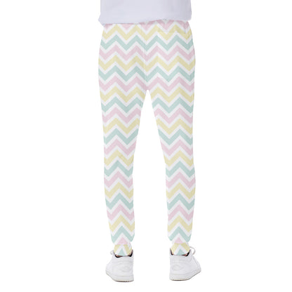 Pastel Chevron Pattern Print Scuba Joggers