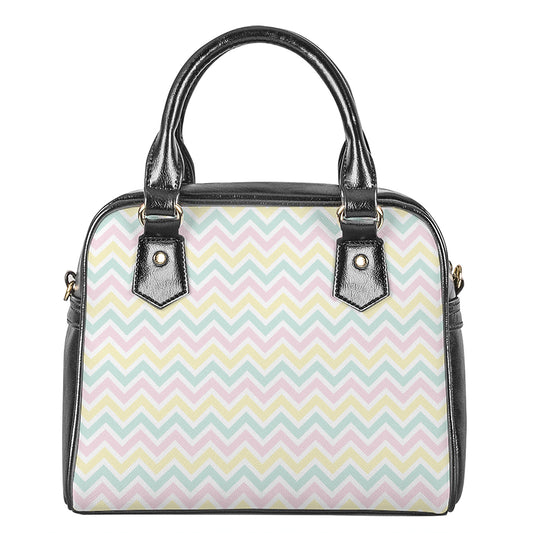 Pastel Chevron Pattern Print Shoulder Handbag