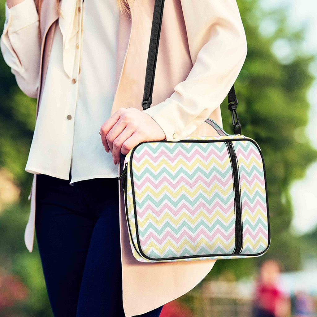 Pastel Chevron Pattern Print Shoulder Strap Bible Bag