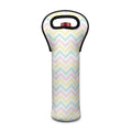 Pastel Chevron Pattern Print Single Neoprene Wine Tote