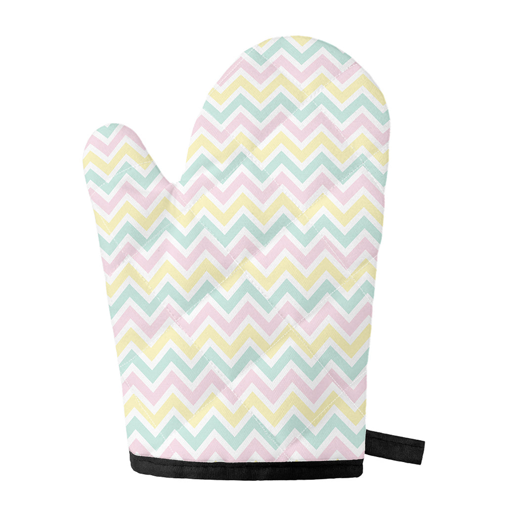 Pastel Chevron Pattern Print Single Oven Mitt