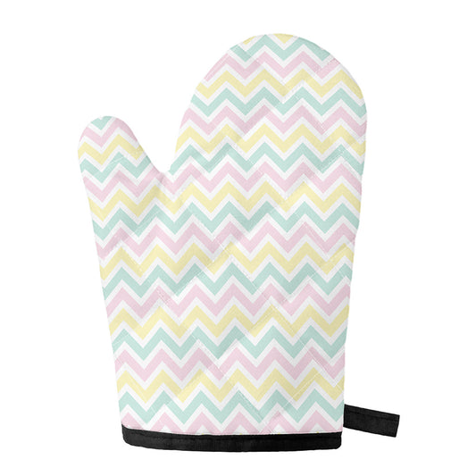 Pastel Chevron Pattern Print Single Oven Mitt