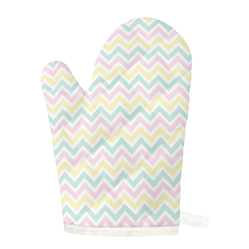 Pastel Chevron Pattern Print Single Oven Mitt