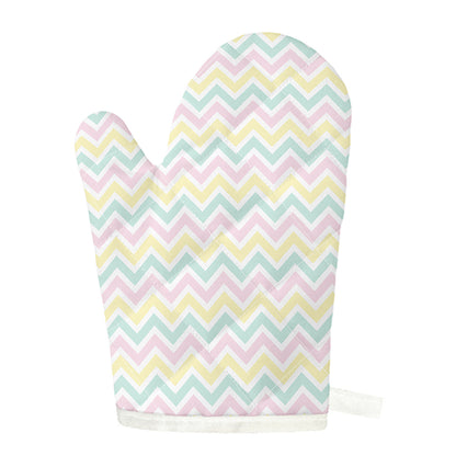 Pastel Chevron Pattern Print Single Oven Mitt