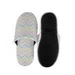 Pastel Chevron Pattern Print Slippers