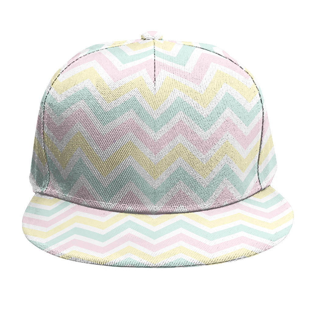Pastel Chevron Pattern Print Snapback Cap