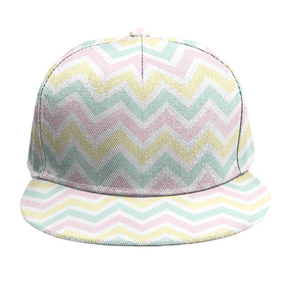 Pastel Chevron Pattern Print Snapback Cap