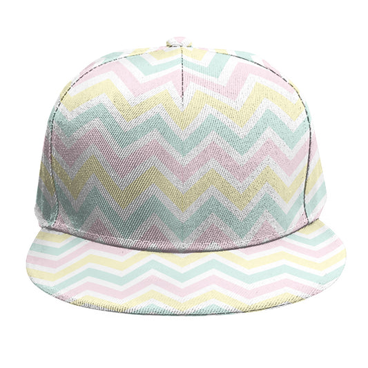 Pastel Chevron Pattern Print Snapback Cap