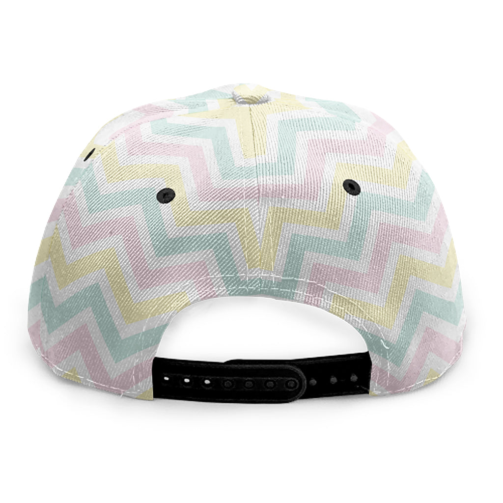 Pastel Chevron Pattern Print Snapback Cap