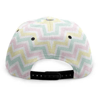 Pastel Chevron Pattern Print Snapback Cap