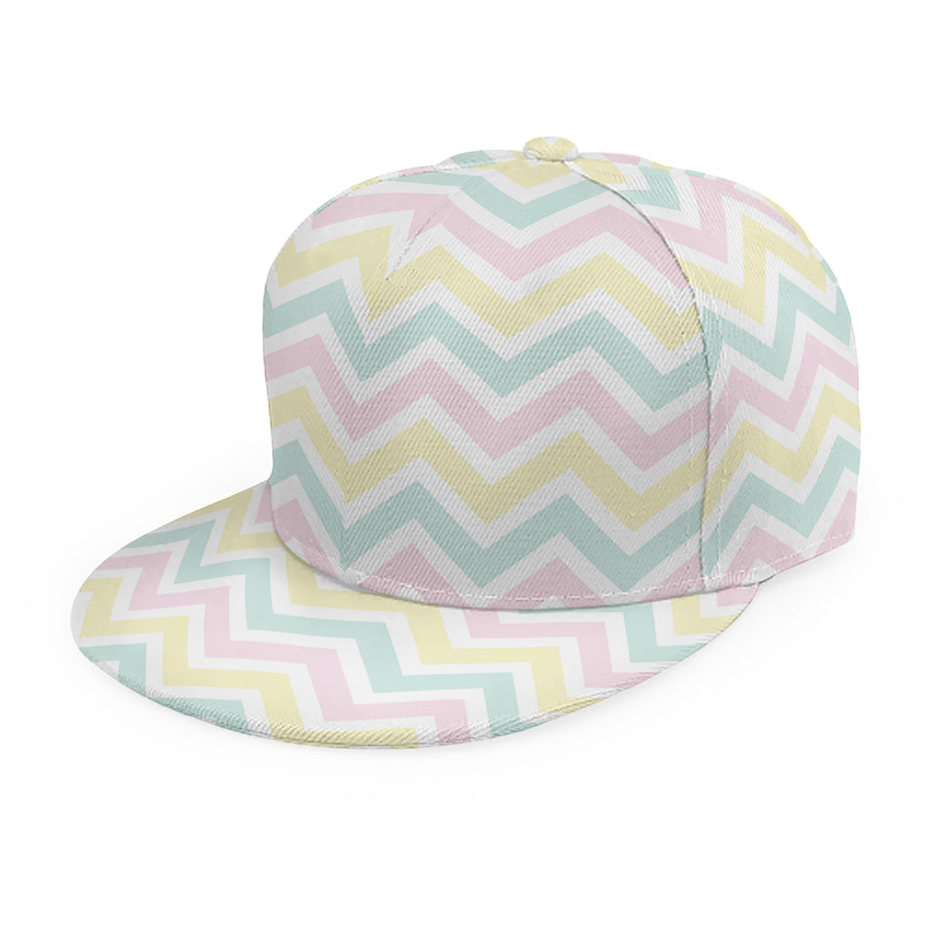 Pastel Chevron Pattern Print Snapback Cap