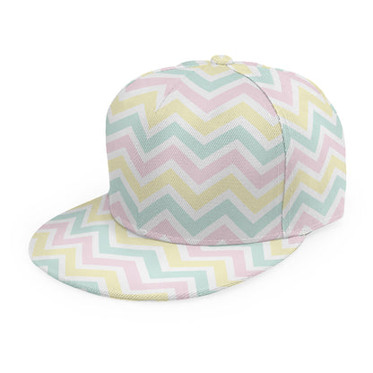 Pastel Chevron Pattern Print Snapback Cap