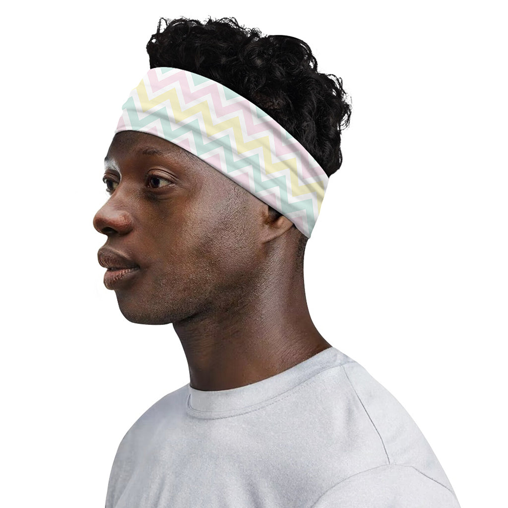 Pastel Chevron Pattern Print Sports Headband