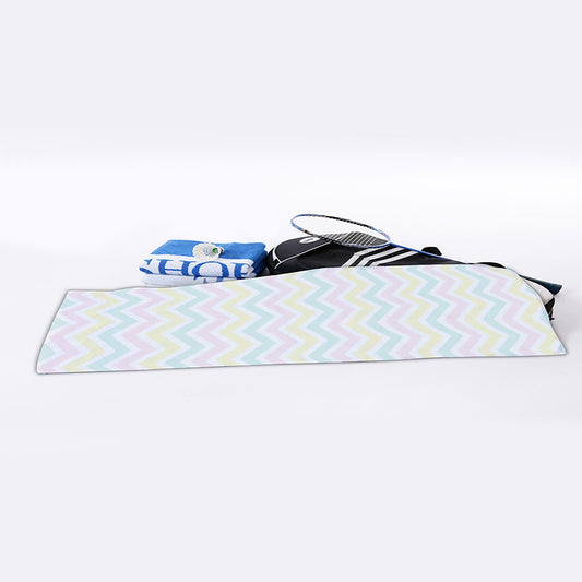 Pastel Chevron Pattern Print Sports Towel