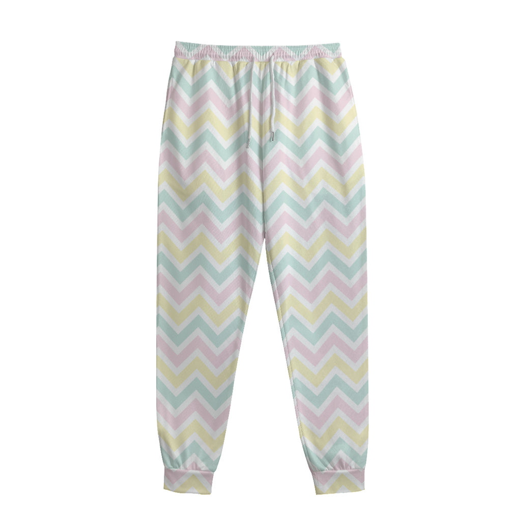 Pastel Chevron Pattern Print Sweatpants