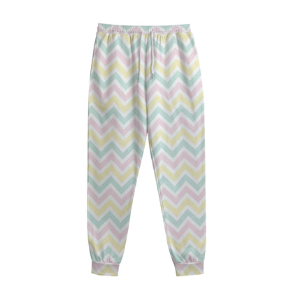 Pastel Chevron Pattern Print Sweatpants