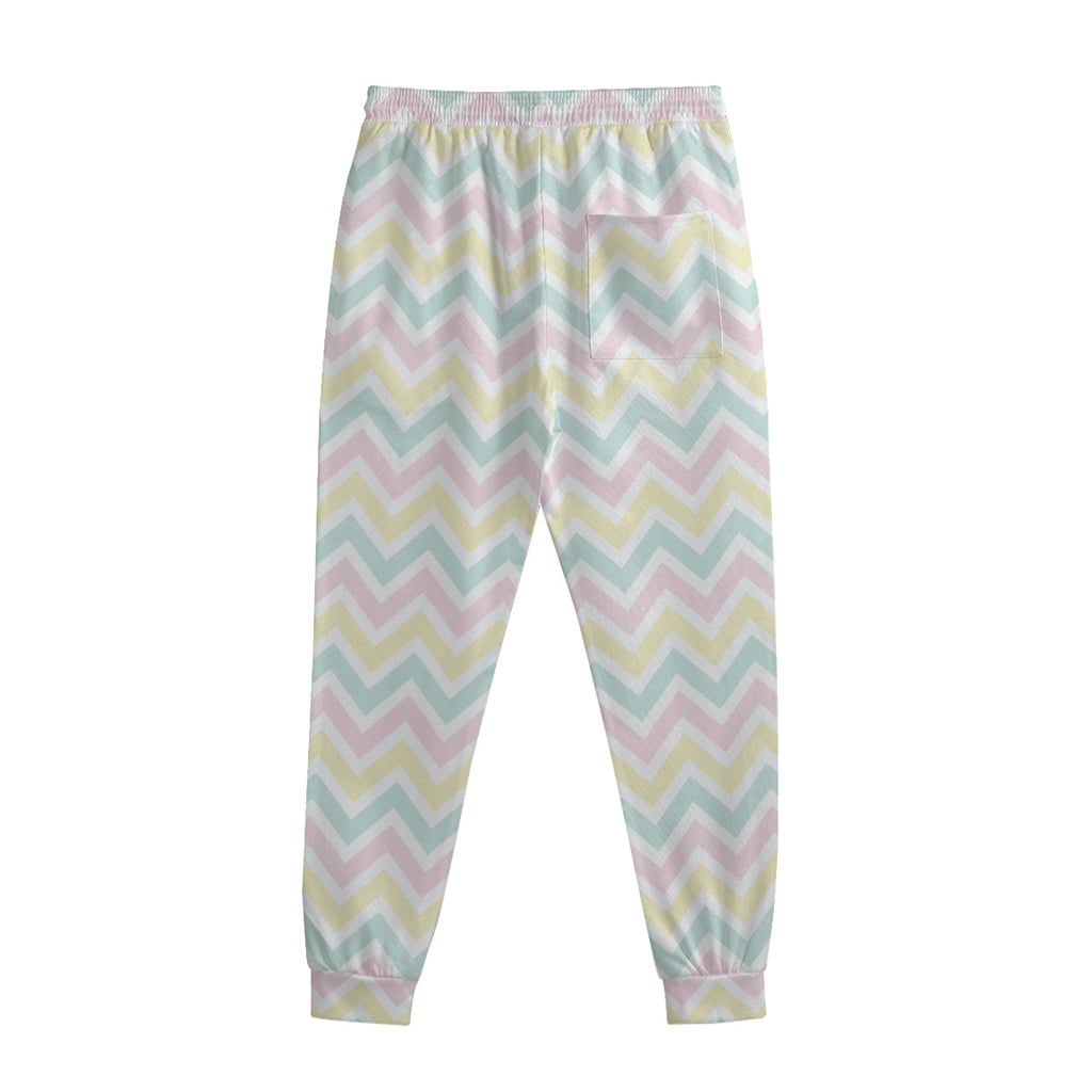 Pastel Chevron Pattern Print Sweatpants