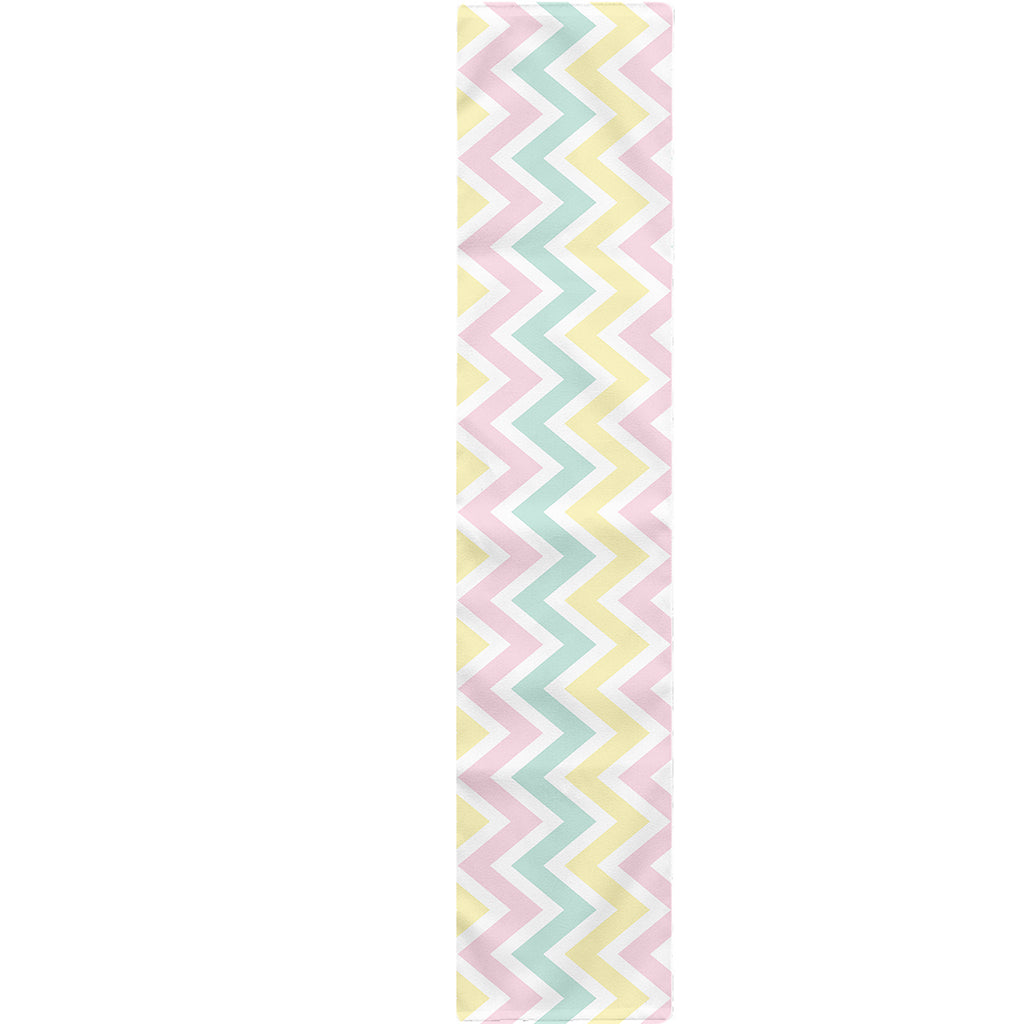 Pastel Chevron Pattern Print Table Runner