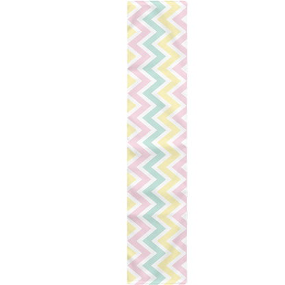 Pastel Chevron Pattern Print Table Runner