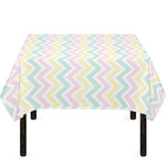 Pastel Chevron Pattern Print Tablecloth