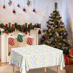 Pastel Chevron Pattern Print Tablecloth