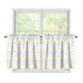 Pastel Chevron Pattern Print Tier Curtains