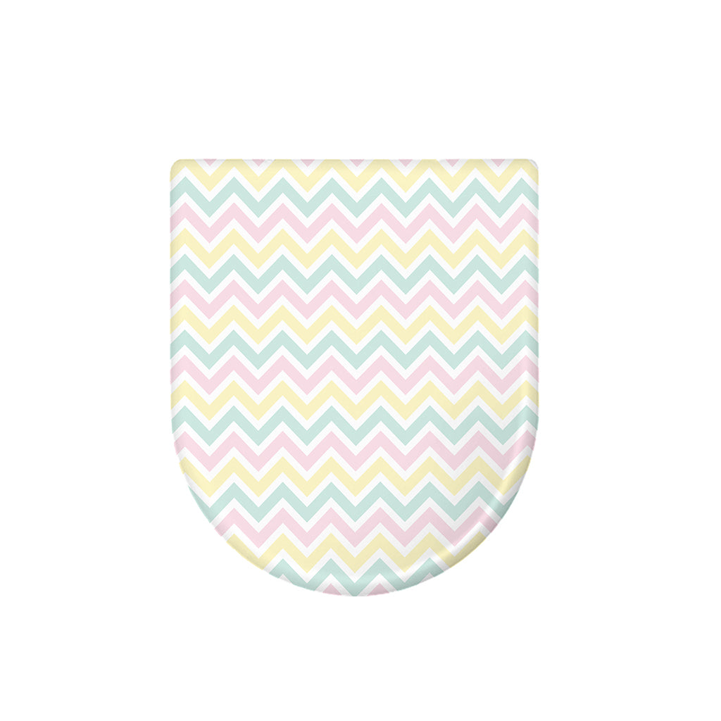 Pastel Chevron Pattern Print Toilet Lid Cover