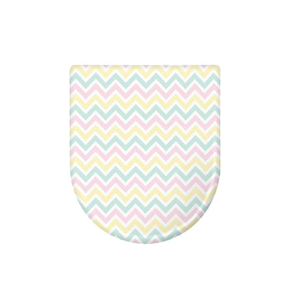 Pastel Chevron Pattern Print Toilet Lid Cover