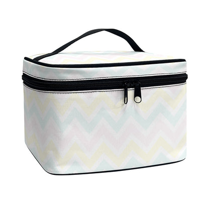 Pastel Chevron Pattern Print Travel Makeup Bag